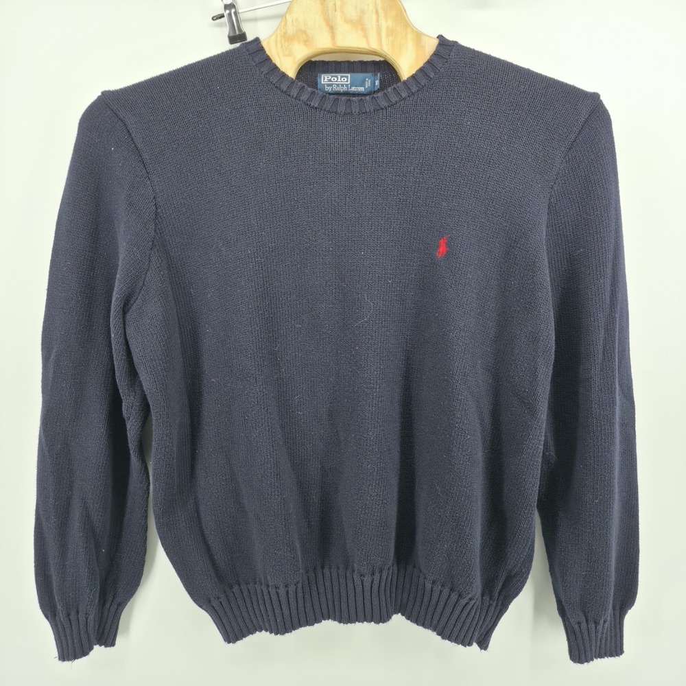 Polo Ralph Lauren Sweater Mens XLarge Blue Pony Logo Cotton Knitwear Cozy‎ Warm